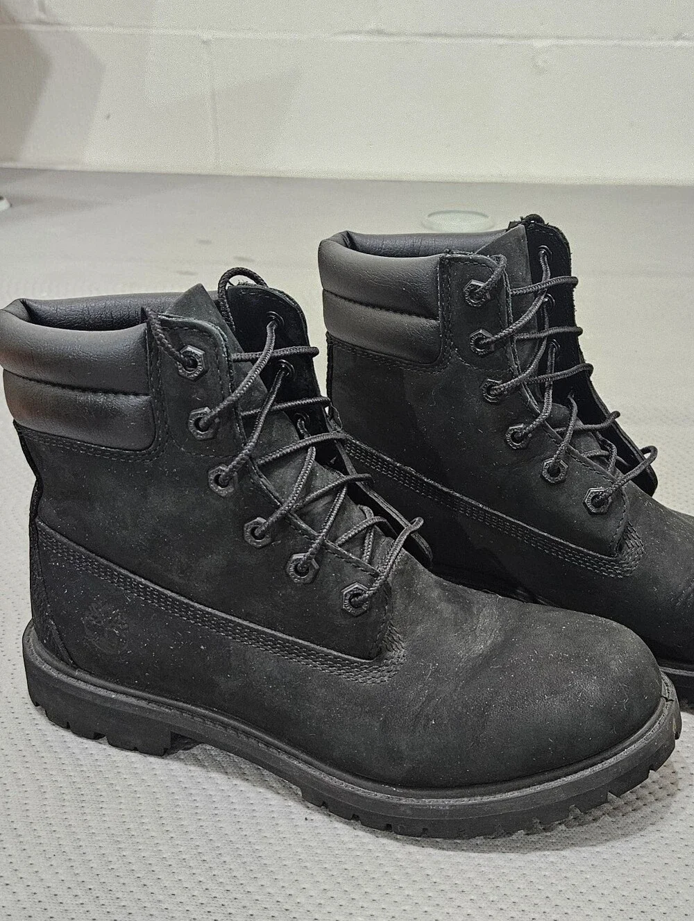 Timberland Boots Linden Woods 6” Black Suede Waterproof Womens Size 8
